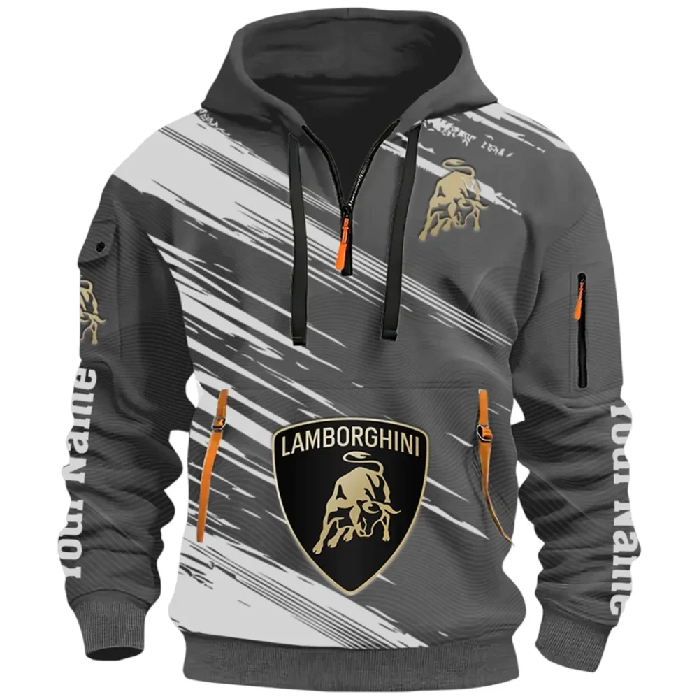High-Performance Coupe Hoodie Half Zip 3D, Adventure-Ready Streetwear CAR514 - Dark Gray - Image 2