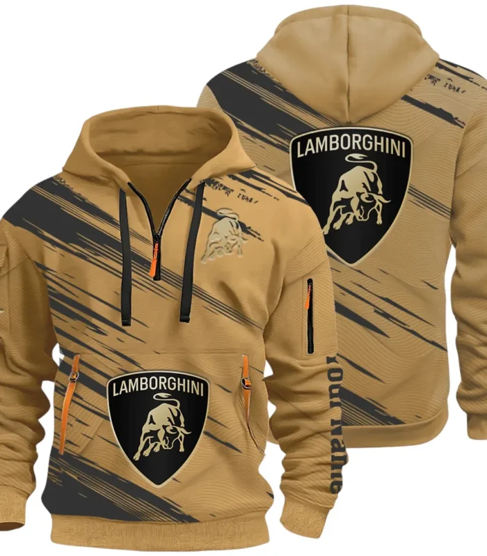 High-Performance Coupe Hoodie Half Zip 3D, Adventure-Ready Streetwear CAR514 - Khaki