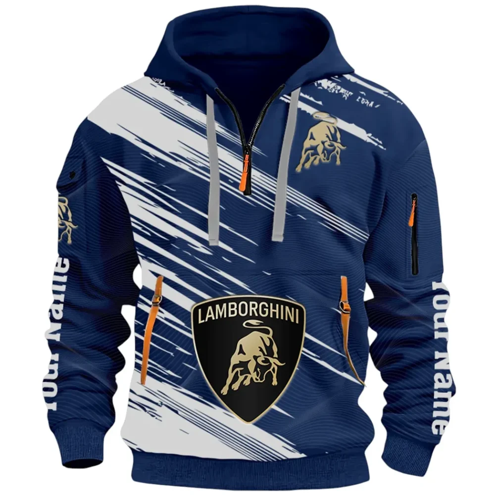 High-Performance Coupe Hoodie Half Zip 3D, Adventure-Ready Streetwear CAR514 - Navy - Image 2