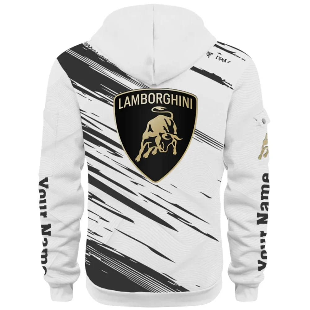 High-Performance Coupe Hoodie Half Zip 3D, Adventure-Ready Streetwear CAR514 - White - Image 3