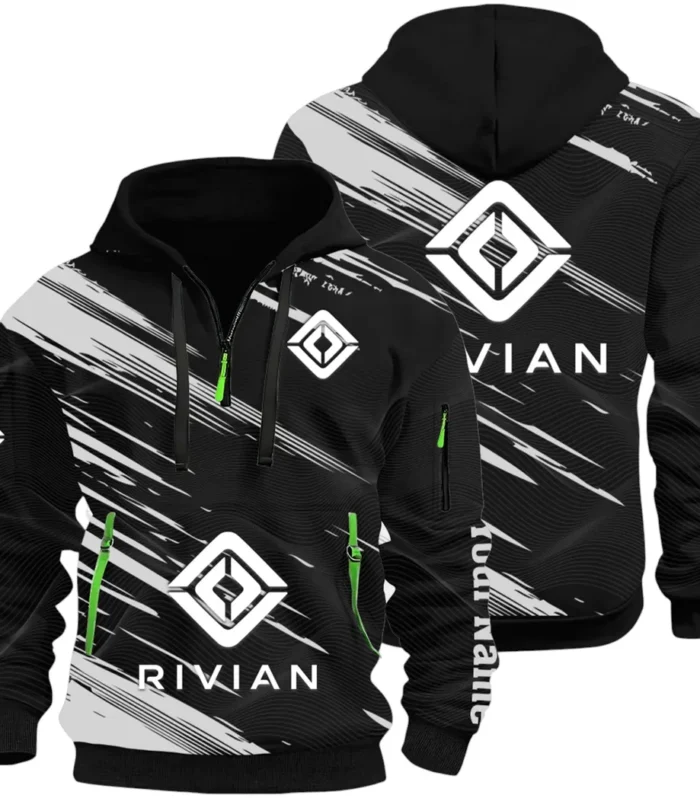Racing Auto Hoodie Half Zip 3D, Classic Comfortable Hoodie Style CAR514 - Black