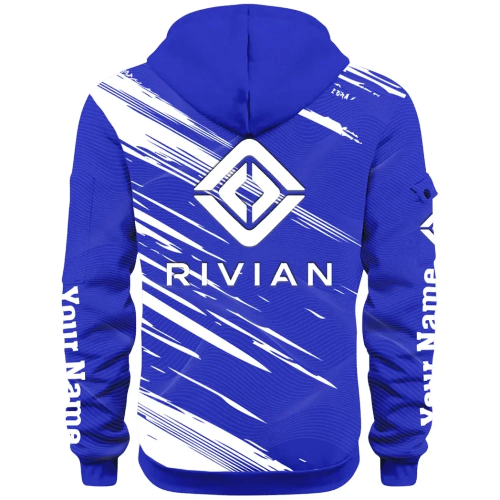 Racing Auto Hoodie Half Zip 3D, Classic Comfortable Hoodie Style CAR514 - Blue - Image 3