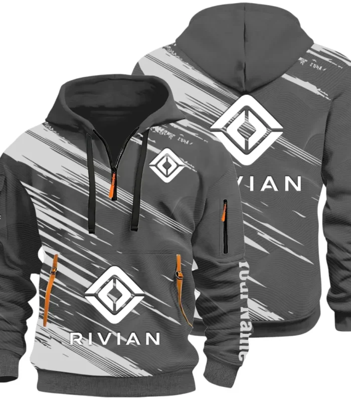 Racing Auto Hoodie Half Zip 3D, Classic Comfortable Hoodie Style CAR514 - Dark Gray