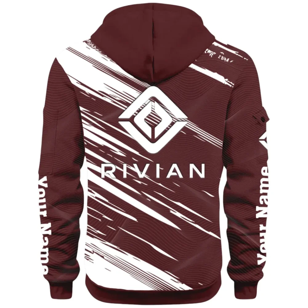 Racing Auto Hoodie Half Zip 3D, Classic Comfortable Hoodie Style CAR514 - Dark Red - Image 3