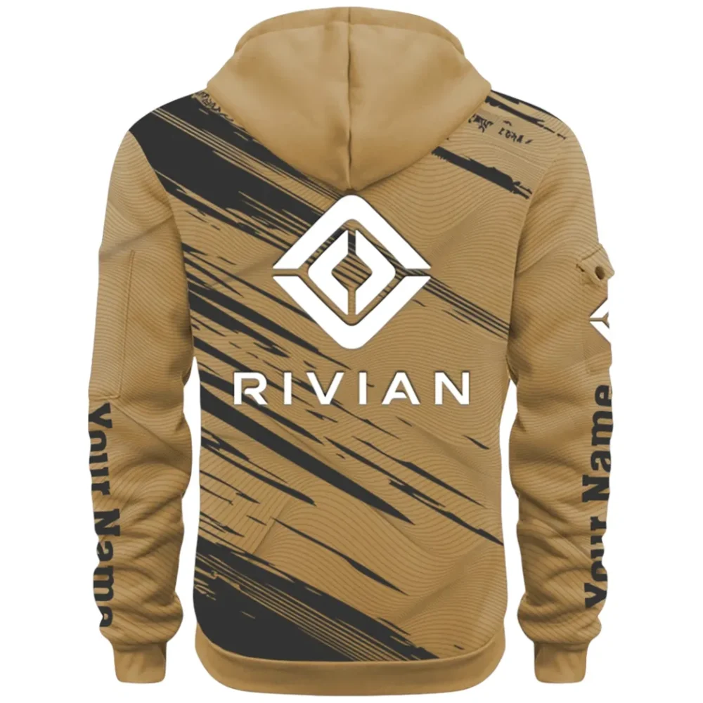 Racing Auto Hoodie Half Zip 3D, Classic Comfortable Hoodie Style CAR514 - Khaki - Image 3
