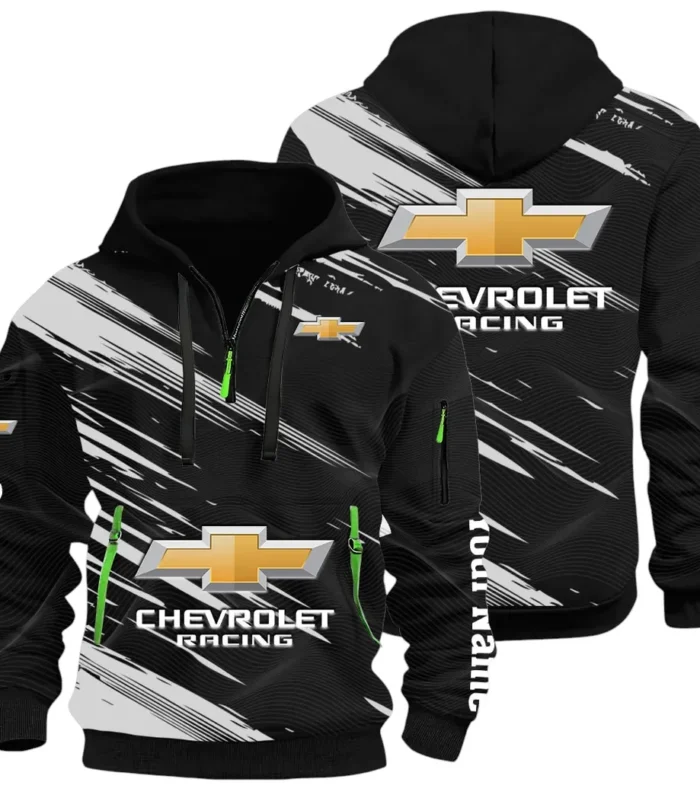 Classic Roadster Hoodie Half Zip 3D, Rugged Casual Fit Hoodie CAR514 - Black