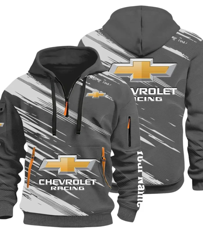 Classic Roadster Hoodie Half Zip 3D, Rugged Casual Fit Hoodie CAR514 - Dark Gray
