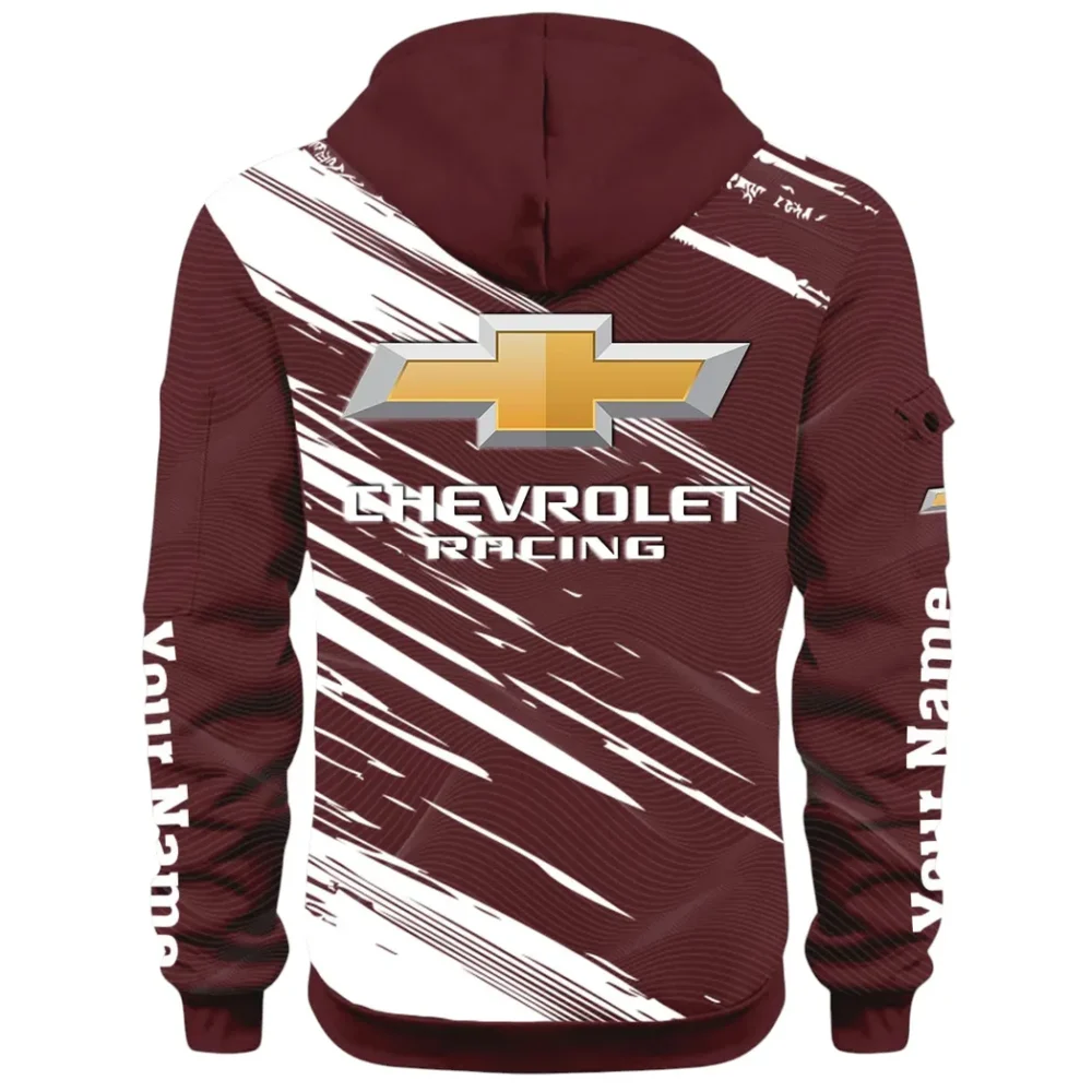 Classic Roadster Hoodie Half Zip 3D, Rugged Casual Fit Hoodie CAR514 - Dark Red - Image 3