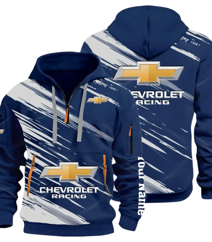 Classic Roadster Hoodie Half Zip 3D, Rugged Casual Fit Hoodie CAR514 - Navy