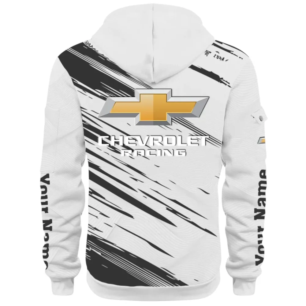 Classic Roadster Hoodie Half Zip 3D, Rugged Casual Fit Hoodie CAR514 - White - Image 3