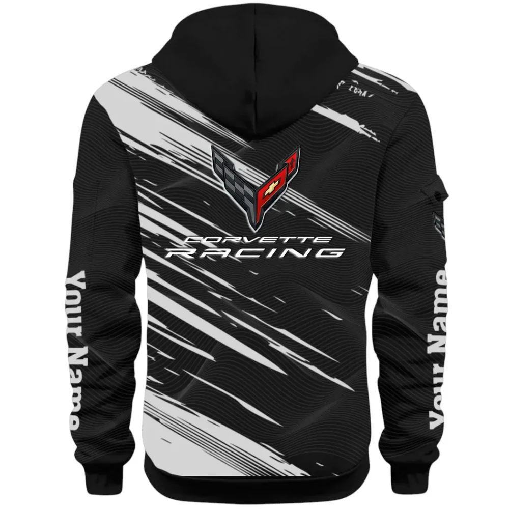 V8 Power Hoodie Half Zip 3D, Adventure-Ready Comfortable Hoodie CAR514 - Black - Image 3