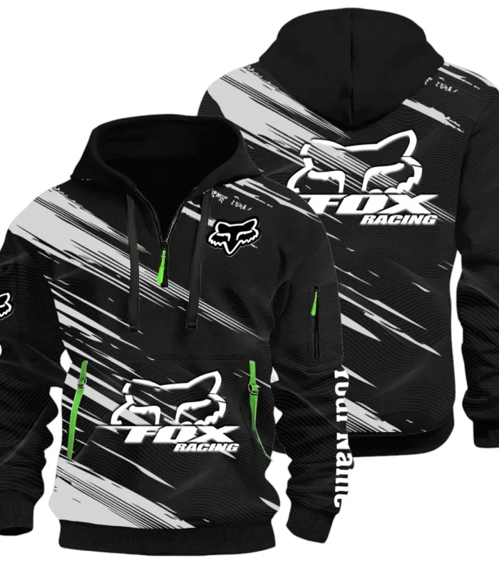 Racing Auto Hoodie Half Zip 3D, Everyday Comfortable Hoodie CAR514 - Black