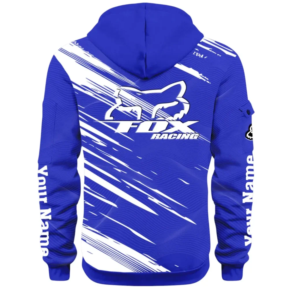 Racing Auto Hoodie Half Zip 3D, Everyday Comfortable Hoodie CAR514 - Blue - Image 3