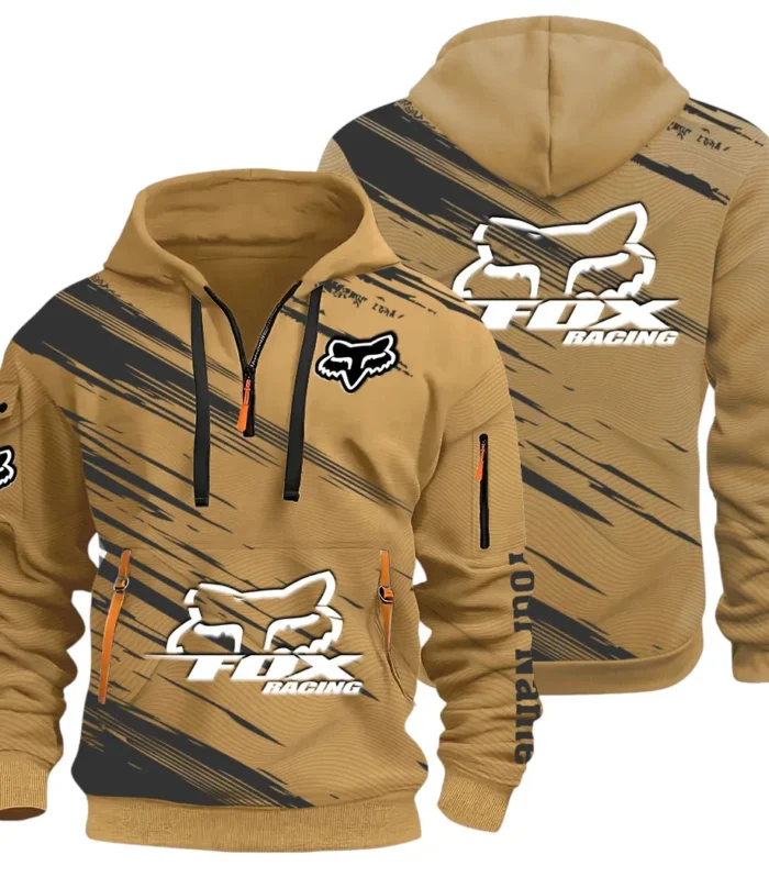 Racing Auto Hoodie Half Zip 3D, Everyday Comfortable Hoodie CAR514 - Khaki
