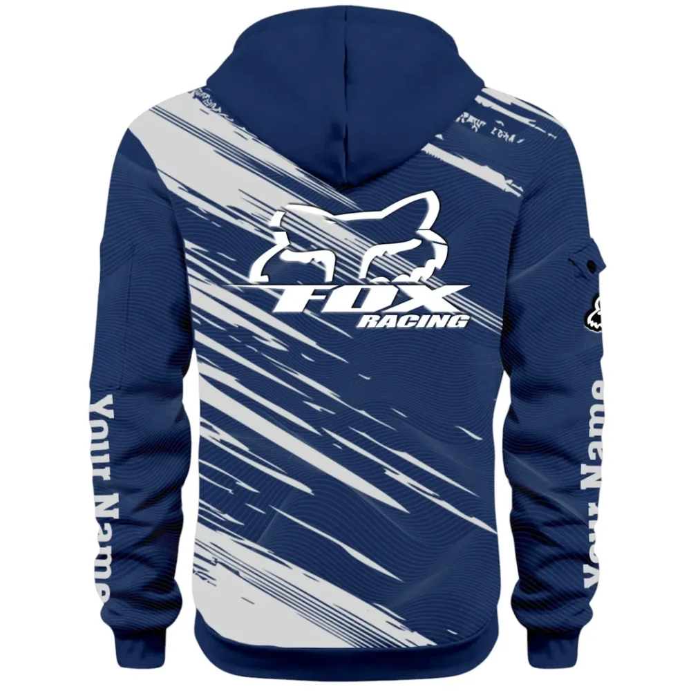 Racing Auto Hoodie Half Zip 3D, Everyday Comfortable Hoodie CAR514 - Navy - Image 3