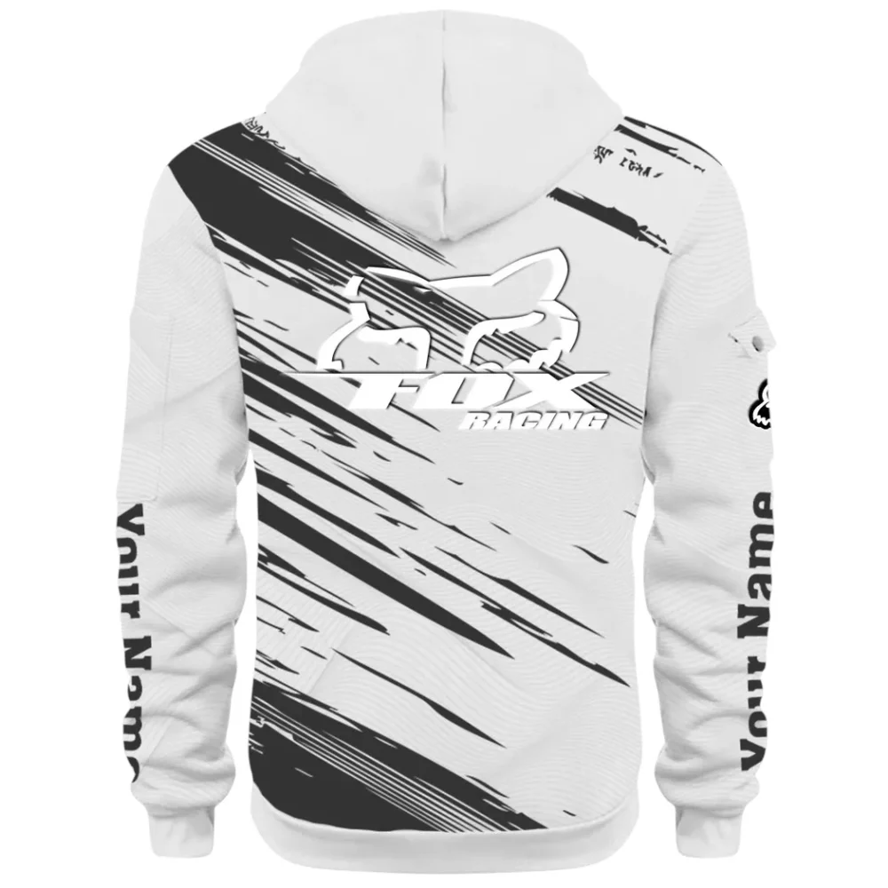 Racing Auto Hoodie Half Zip 3D, Everyday Comfortable Hoodie CAR514 - White - Image 3