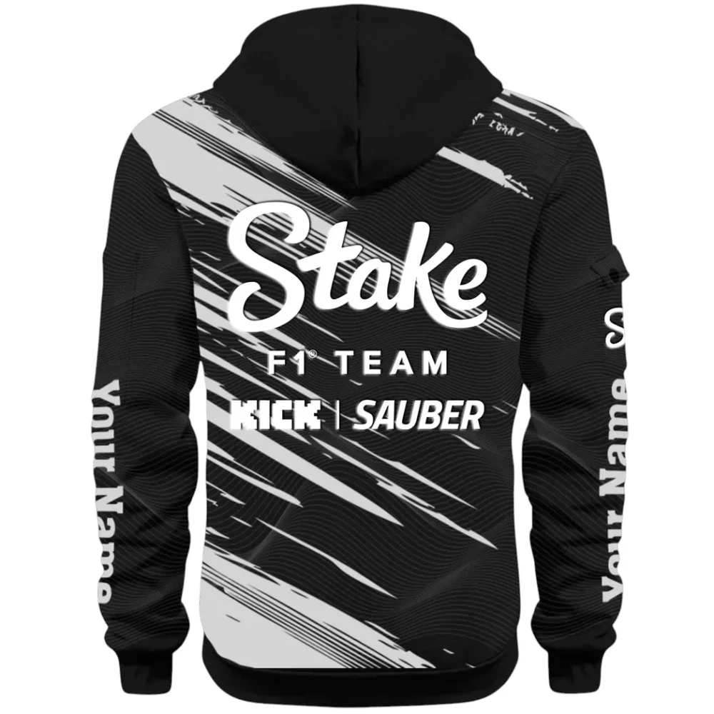 Racing Auto Hoodie Half Zip 3D, Rugged Casual Hoodie CAR514 - Black - Image 3