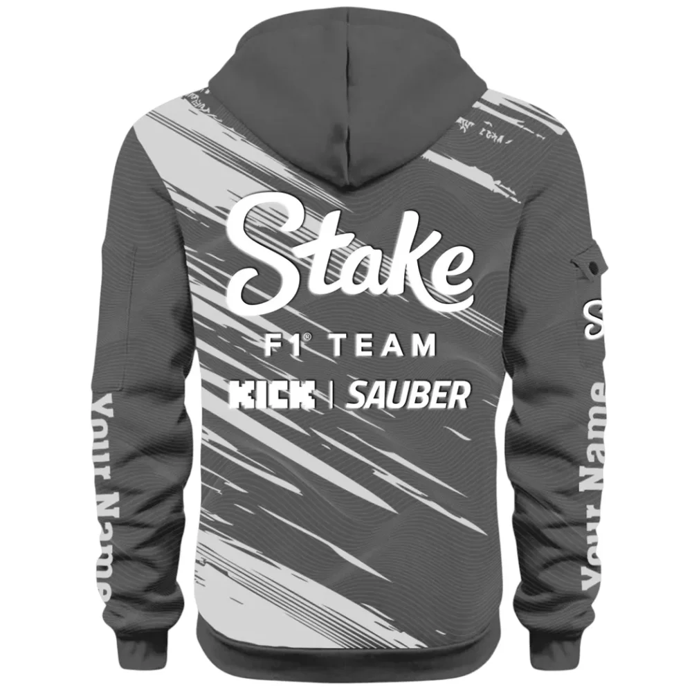 Racing Auto Hoodie Half Zip 3D, Rugged Casual Hoodie CAR514 - Dark Gray - Image 3