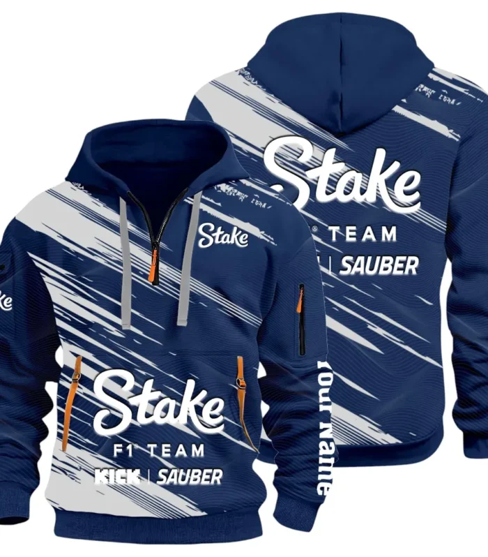 Racing Auto Hoodie Half Zip 3D, Rugged Casual Hoodie CAR514 - Navy