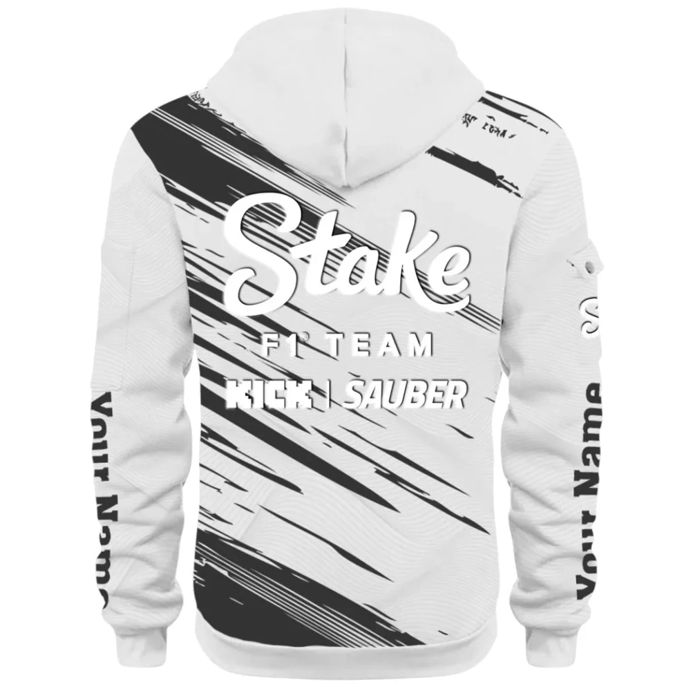 Racing Auto Hoodie Half Zip 3D, Rugged Casual Hoodie CAR514 - White - Image 3