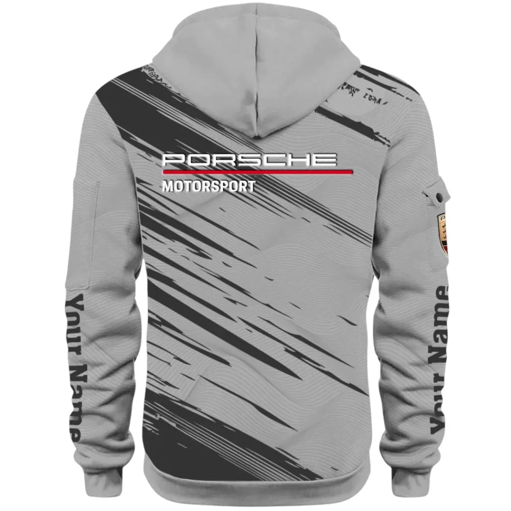 Turbo Sports Car Hoodie Half Zip 3D, Adventure-Ready Streetwear CAR514 - Gray - Image 3