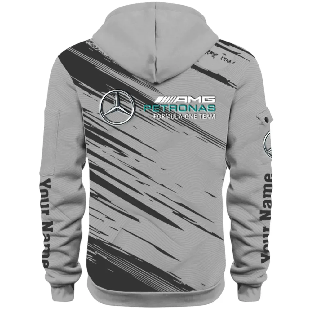 Racing Spirit Hoodie Half Zip 3D, Rugged Casual Hoodie CAR514 - Gray - Image 3