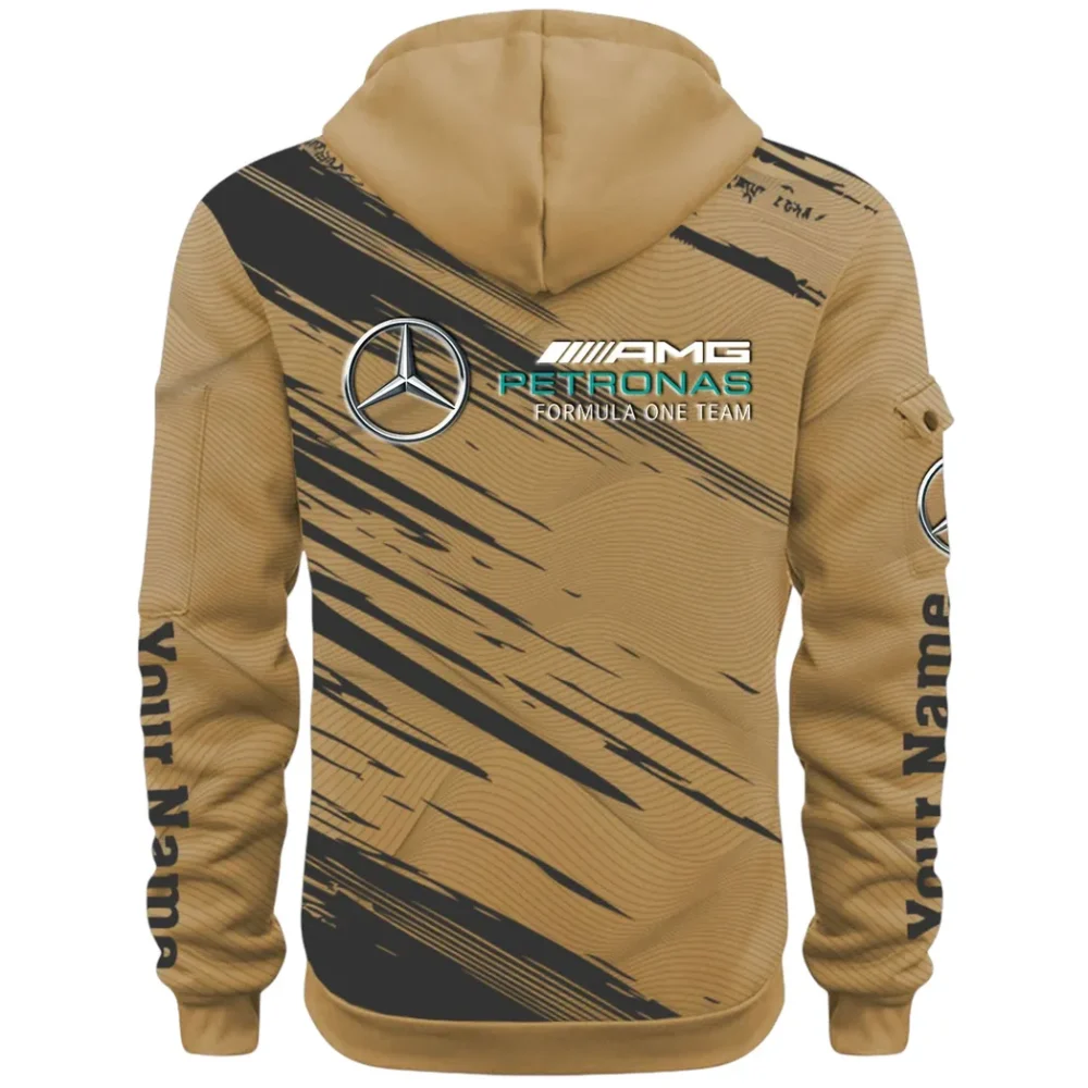 Racing Spirit Hoodie Half Zip 3D, Rugged Casual Hoodie CAR514 - Khaki - Image 3