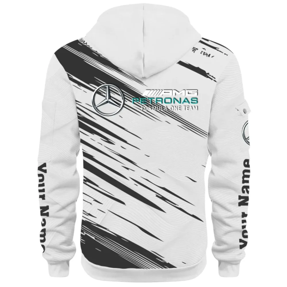 Racing Spirit Hoodie Half Zip 3D, Rugged Casual Hoodie CAR514 - White - Image 3