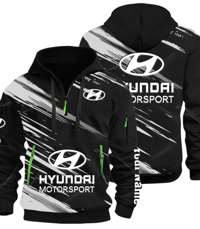 Sedan Hoodie Half Zip 3D, Streetwear Casual Look Outfit CAR514 - Black