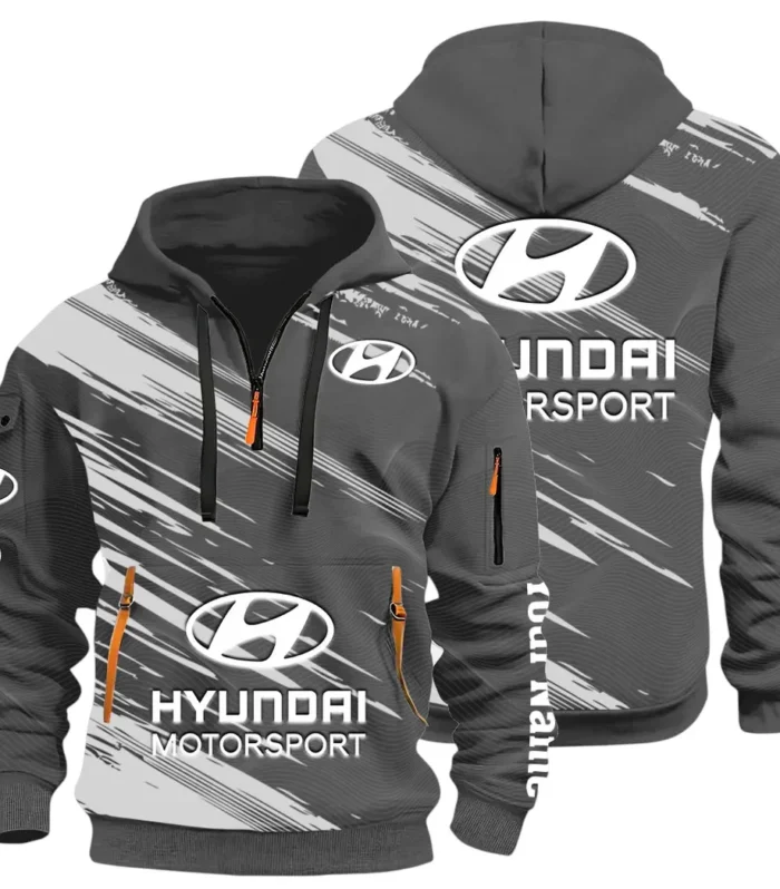Sedan Hoodie Half Zip 3D, Streetwear Casual Look Outfit CAR514 - Dark Gray