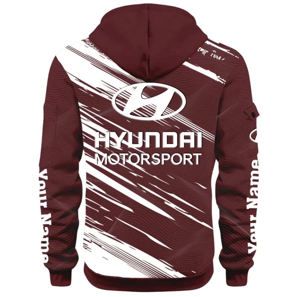 Sedan Hoodie Half Zip 3D, Streetwear Casual Look Outfit CAR514 - Dark Red - Image 3