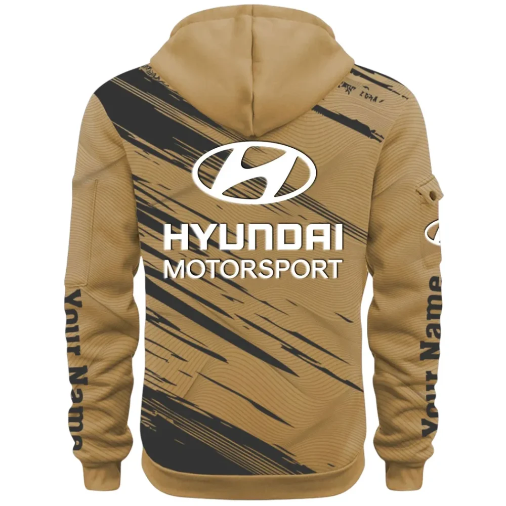 Sedan Hoodie Half Zip 3D, Streetwear Casual Look Outfit CAR514 - Khaki - Image 3