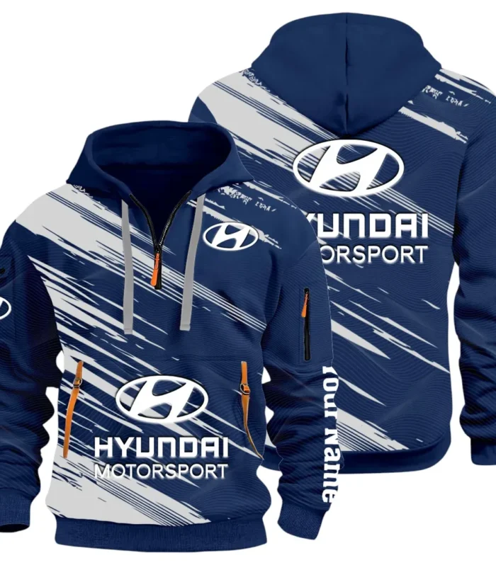 Sedan Hoodie Half Zip 3D, Streetwear Casual Look Outfit CAR514 - Navy