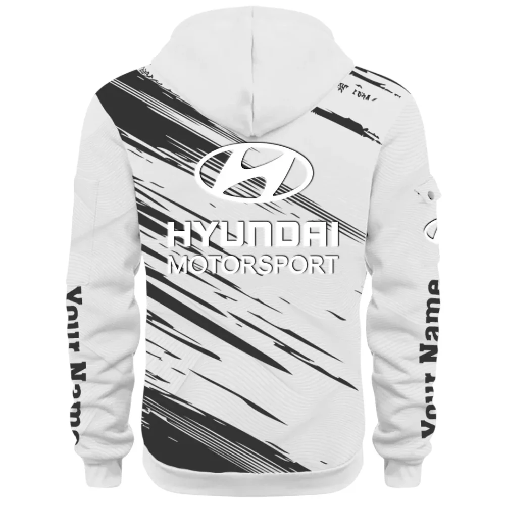 Sedan Hoodie Half Zip 3D, Streetwear Casual Look Outfit CAR514 - White - Image 3