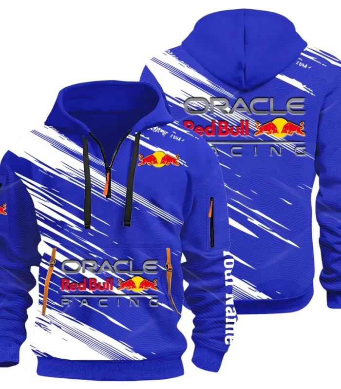 Racing Auto Hoodie Half Zip 3D, Sporty & Casual Everyday Wear Hoodie CAR514 - Blue