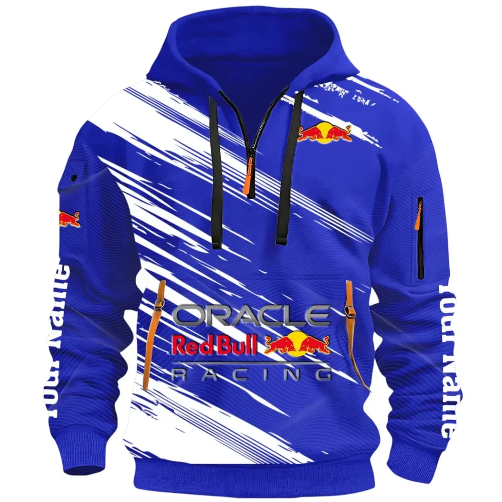 Racing Auto Hoodie Half Zip 3D, Sporty & Casual Everyday Wear Hoodie CAR514 - Blue - Image 2