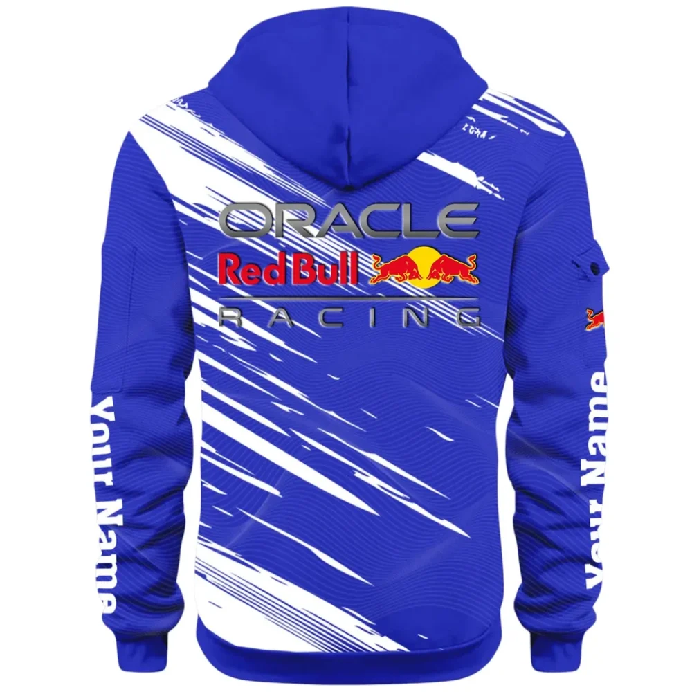 Racing Auto Hoodie Half Zip 3D, Sporty & Casual Everyday Wear Hoodie CAR514 - Blue - Image 3