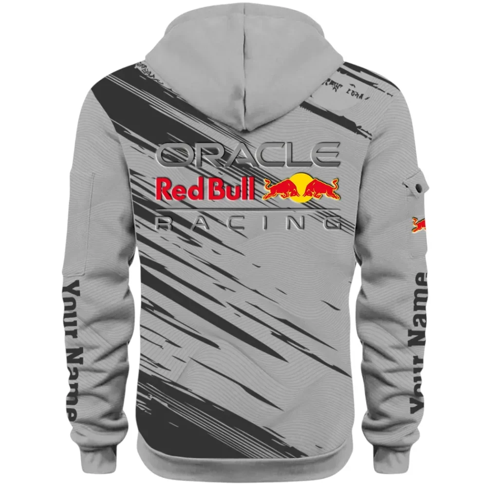 Racing Auto Hoodie Half Zip 3D, Sporty & Casual Everyday Wear Hoodie CAR514 - Gray - Image 3