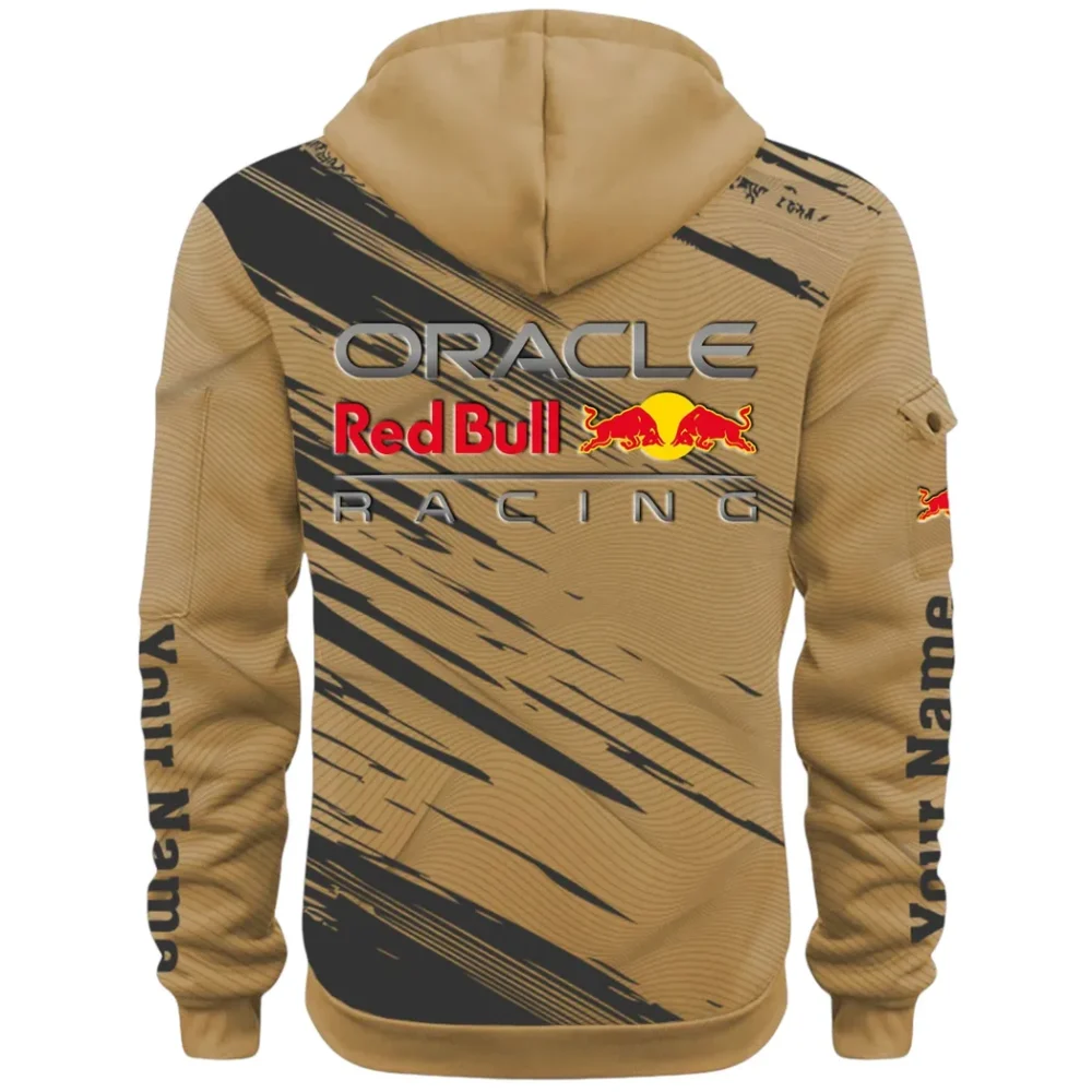 Racing Auto Hoodie Half Zip 3D, Sporty & Casual Everyday Wear Hoodie CAR514 - Khaki - Image 3