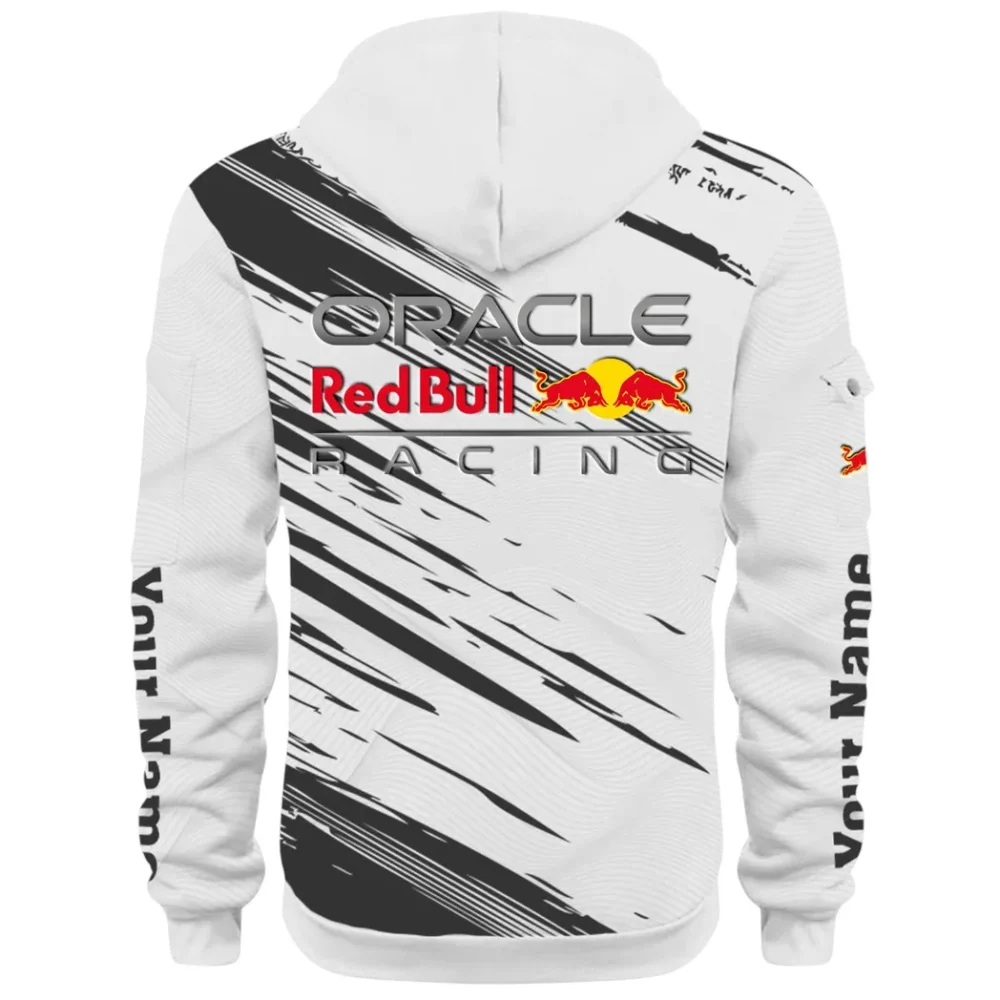 Racing Auto Hoodie Half Zip 3D, Sporty & Casual Everyday Wear Hoodie CAR514 - White - Image 3