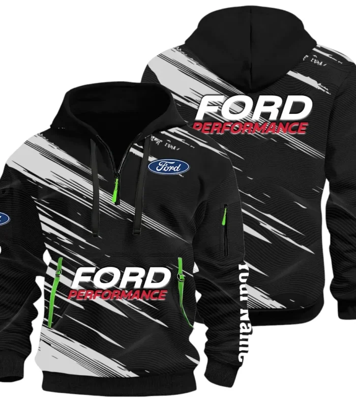 Road Life Hoodie Half Zip 3D, Casual Street-Ready Hoodie CAR514 - Black