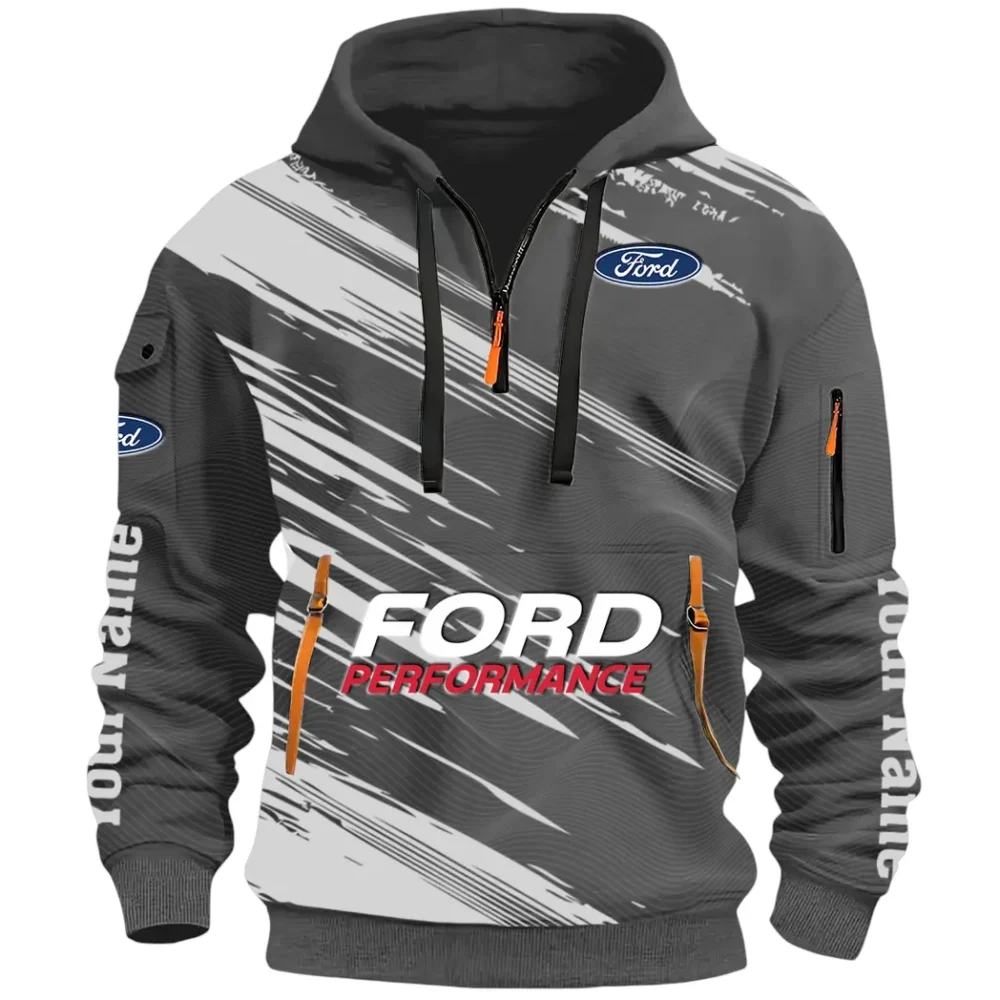 Road Life Hoodie Half Zip 3D, Casual Street-Ready Hoodie CAR514 - Dark Gray - Image 2