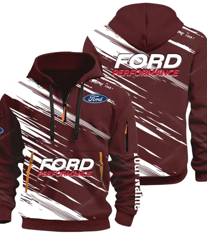 Road Life Hoodie Half Zip 3D, Casual Street-Ready Hoodie CAR514 - Dark Red