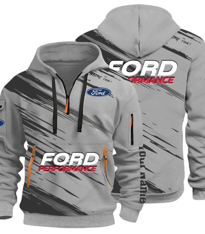 Road Life Hoodie Half Zip 3D, Casual Street-Ready Hoodie CAR514 - Gray