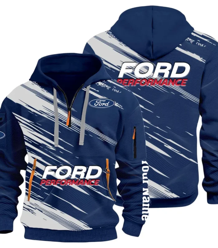 Road Life Hoodie Half Zip 3D, Casual Street-Ready Hoodie CAR514 - Navy