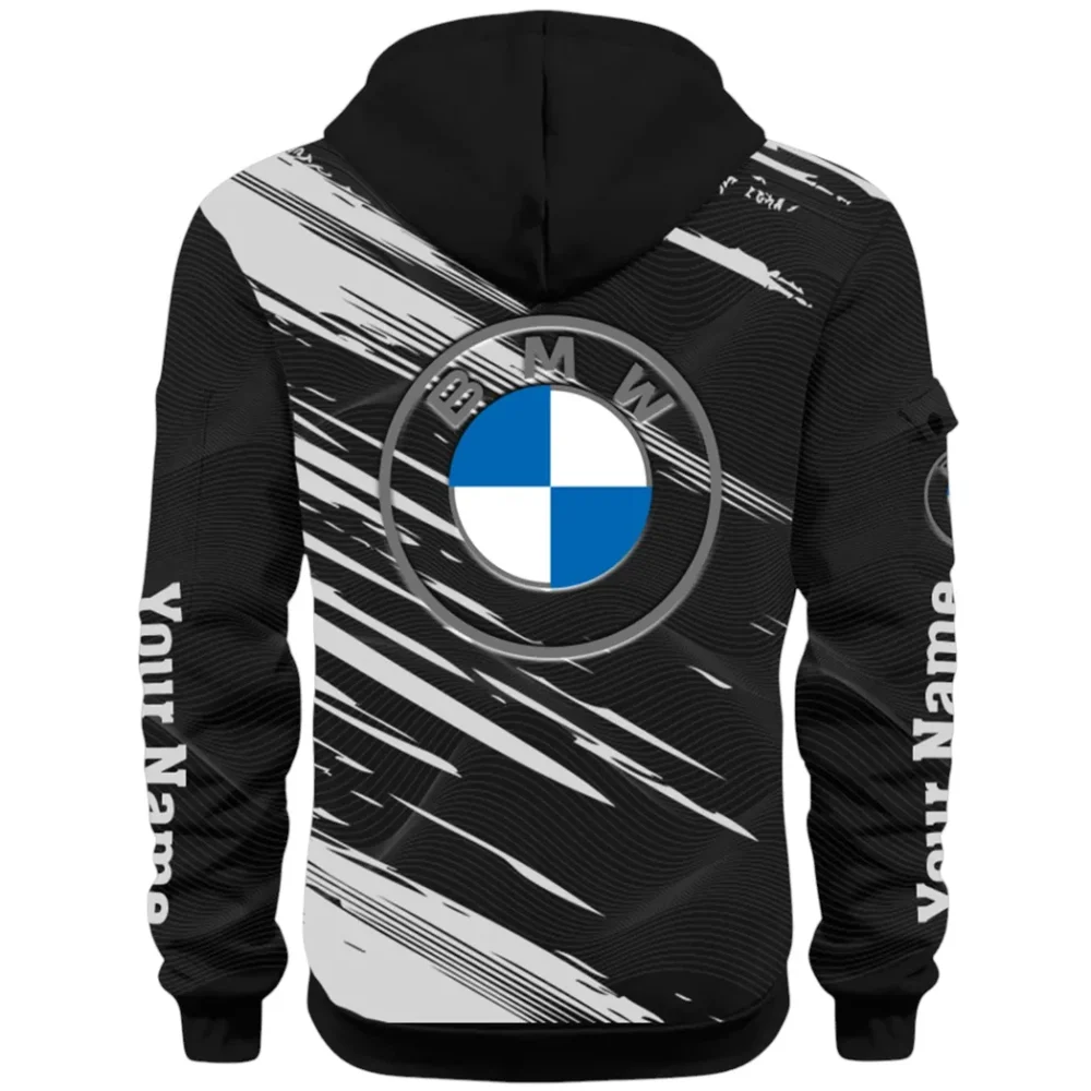 High-End Executive Car Hoodie Half Zip 3D, Street-Ready Casual Hoodie CAR514 - Black - Image 3