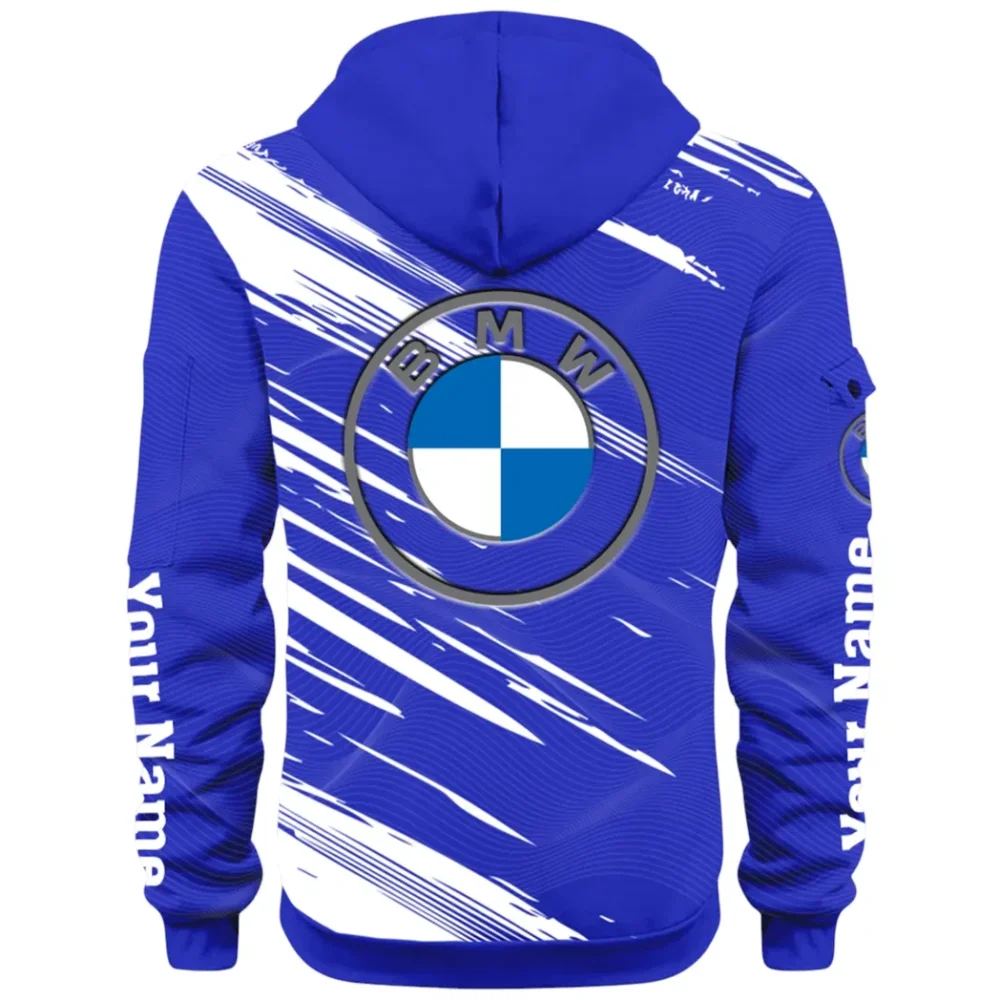 High-End Executive Car Hoodie Half Zip 3D, Street-Ready Casual Hoodie CAR514 - Blue - Image 3
