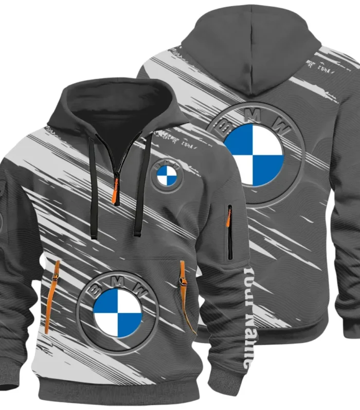 High-End Executive Car Hoodie Half Zip 3D, Street-Ready Casual Hoodie CAR514 - Dark Gray