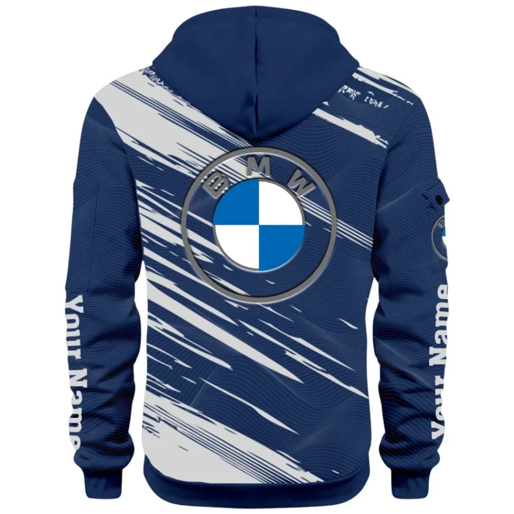 High-End Executive Car Hoodie Half Zip 3D, Street-Ready Casual Hoodie CAR514 - Navy - Image 3