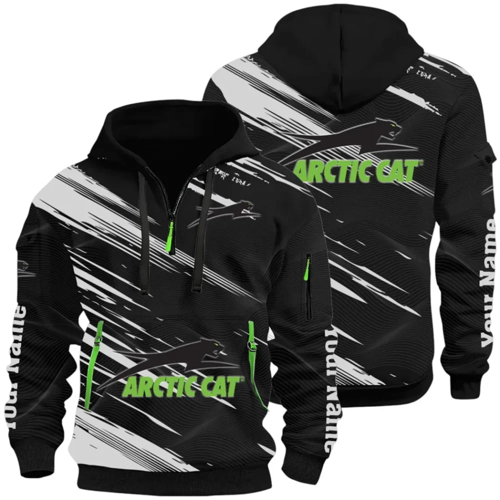 Off-Road Ride Hoodie Half Zip 3D, Durable & Casual Streetwear CAR514 - Black
